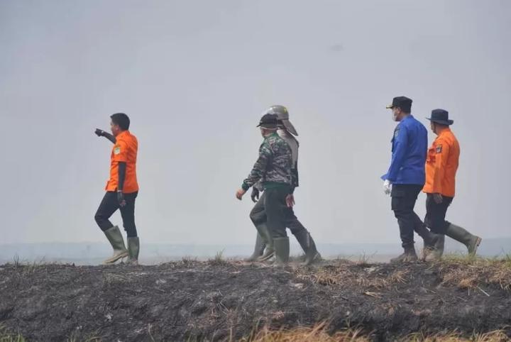 Bupati OI Panca WA Bersama Jajaran Forkompinda Monitoring Ditempat Titik Karhutla