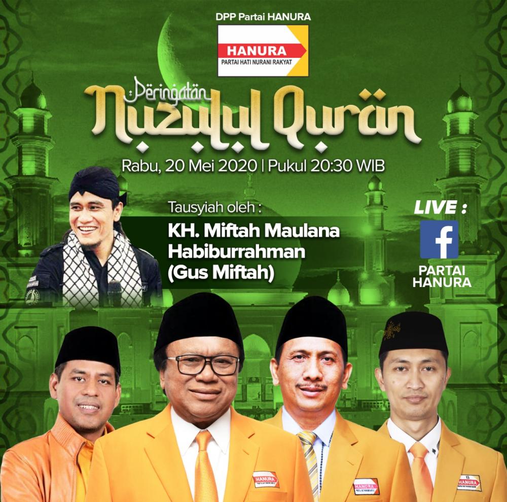 DPD Hanura Sumsel Apresiasi Partai Hanura Akan Gelar Peringatan Nuzulul Quran 