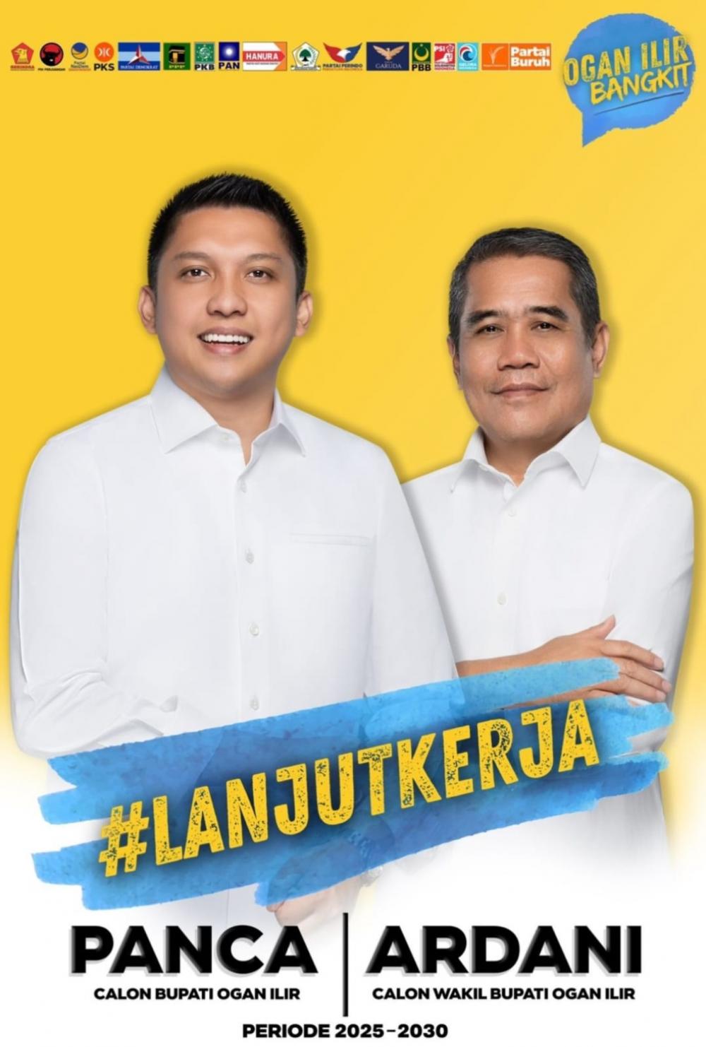 Dikawal 16 Parpol Pendukung dan Pengusung, Bacalon Bupati Ogan Ilir Panca Wijaya Akbar dan Bacalon Wabup H Ardani Akan Daftar Ke KPU