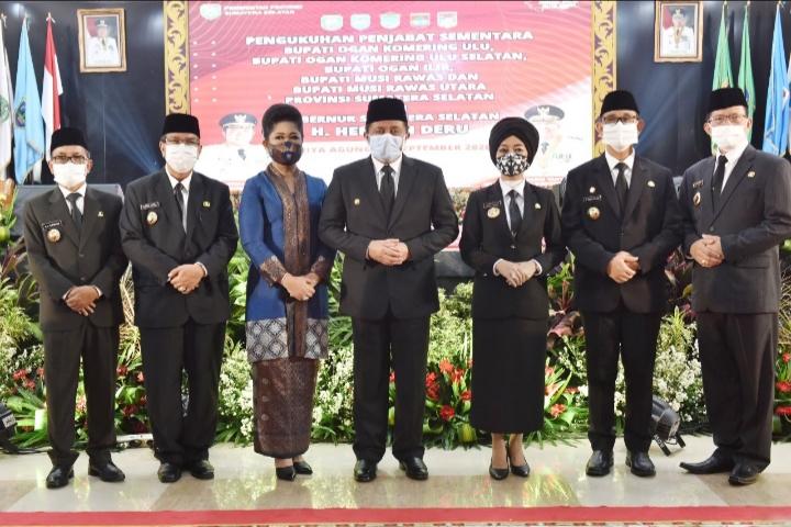 Gubernur Herman Deru Resmi Kukuhkan 5 Pjs Bupati