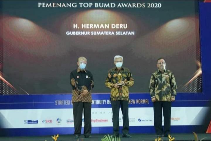 Gubernur Sumsel Raih Penghargaan Sebagai Top Pembina BUMD Awards 2020