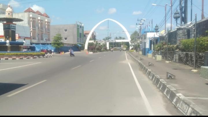 H+1 Lebaran, Lalu Lintas Jalan Jenderal Sudirman Kota Prabumulih Sepi