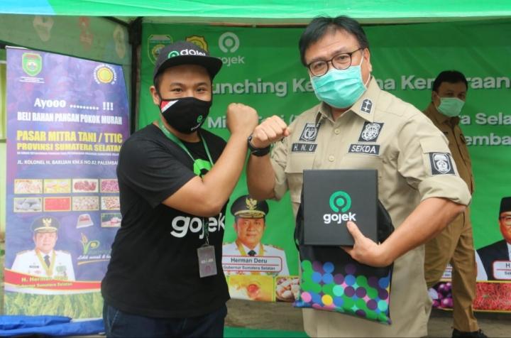 Kerjasama dengan Gojek, Pemprov Sumsel Sediakan Sembako Murah dan Gratis Ongkir