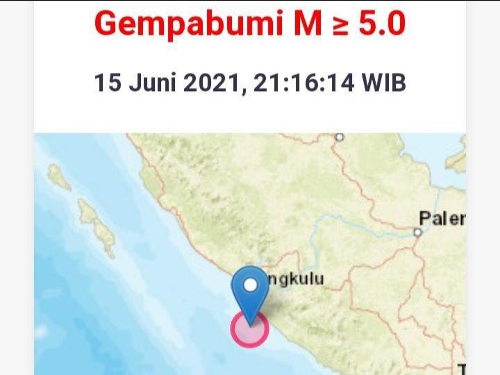Kota Pagar Alam Kembali Diguncang Gempa yang Berpusat di Seluma Bengkulu