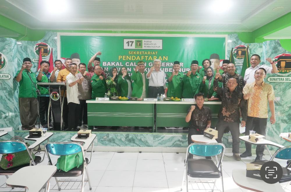 Mawardi Yahya Antarkan Berkas Formulir Cagub ke DPW PPP Sumsel