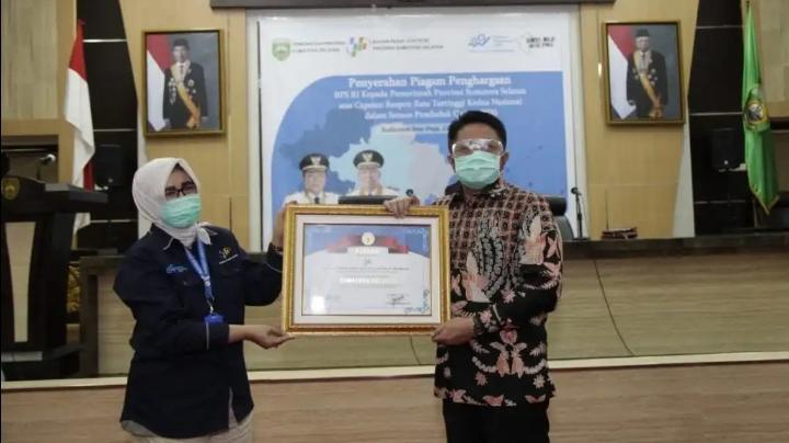 Partisipasi Sensus Penduduk Online Tertinggi Kedua Nasional, Sumsel Diganjar Penghargaan