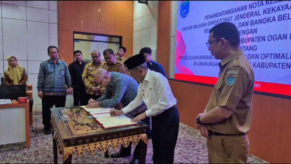 Wabup H Ardani Teken MoU Dengan Kepala Kantor Wilayah Direktorat Jenderal Kekayaan Negara Sumatera Selatan